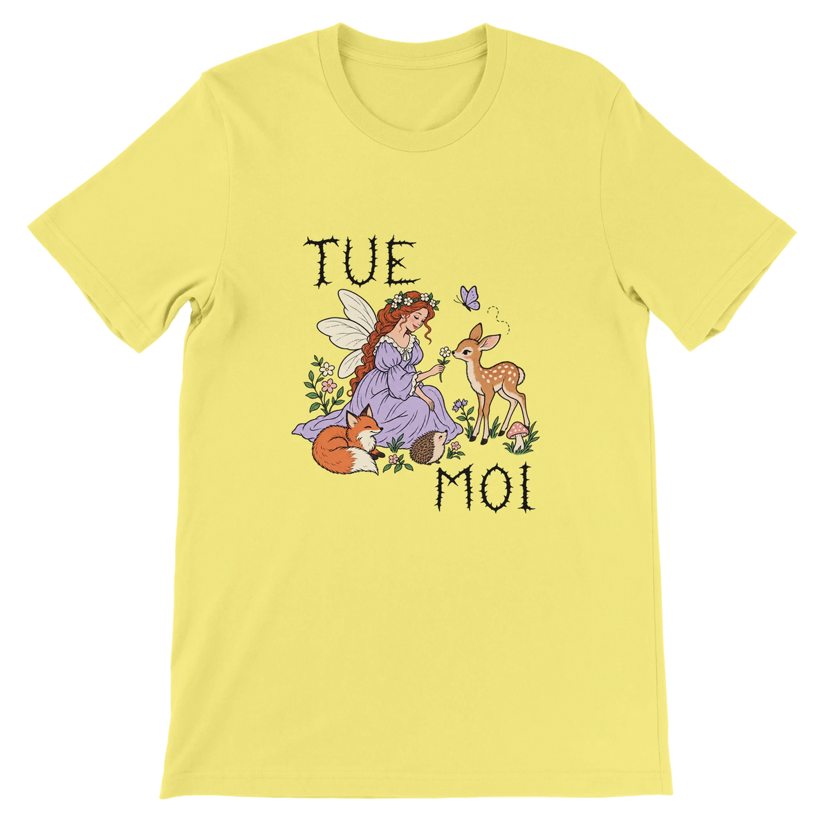 T-shirt « Tue-moi » jaune, devant