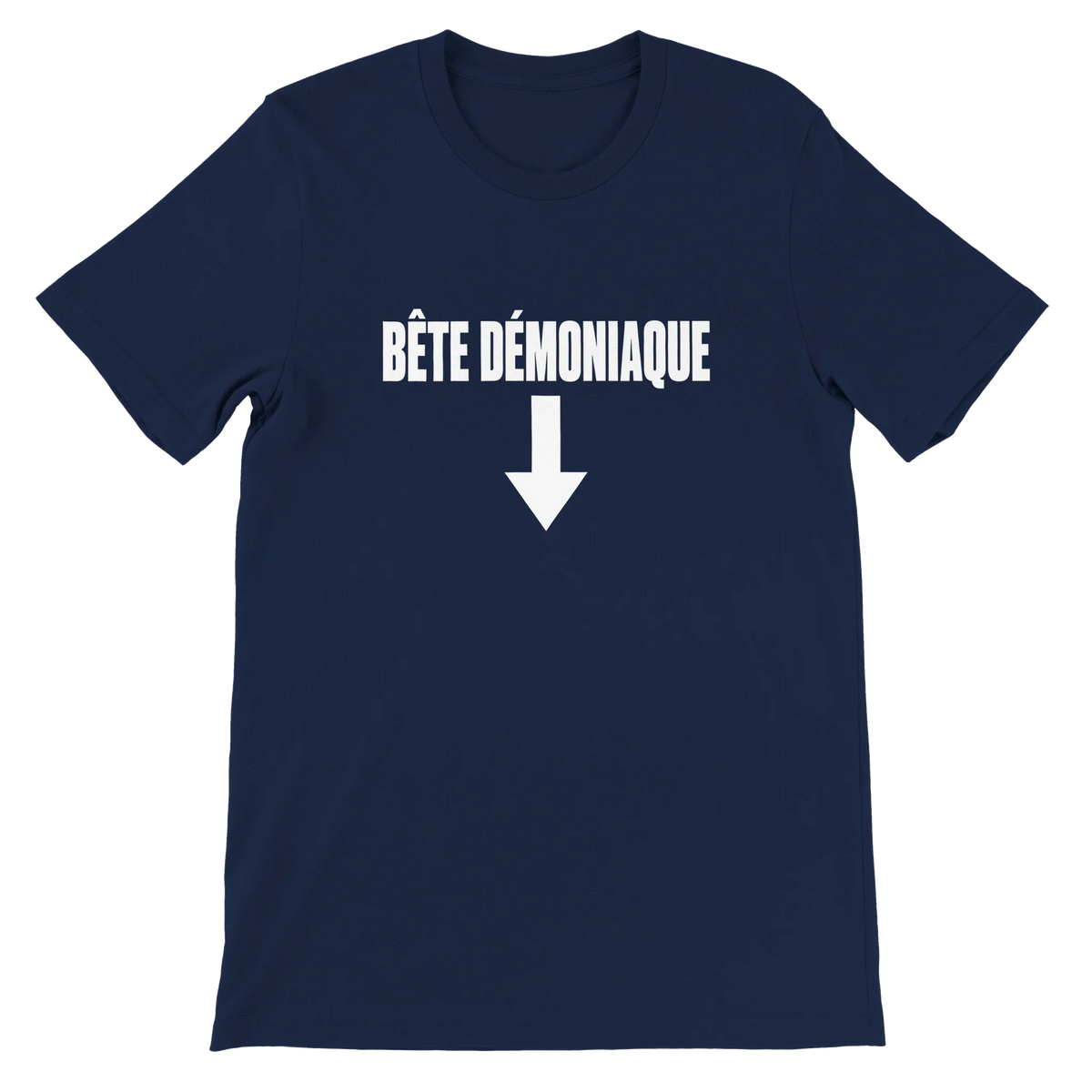 T-shirt « Bête démoniaque » bleu marine, devant