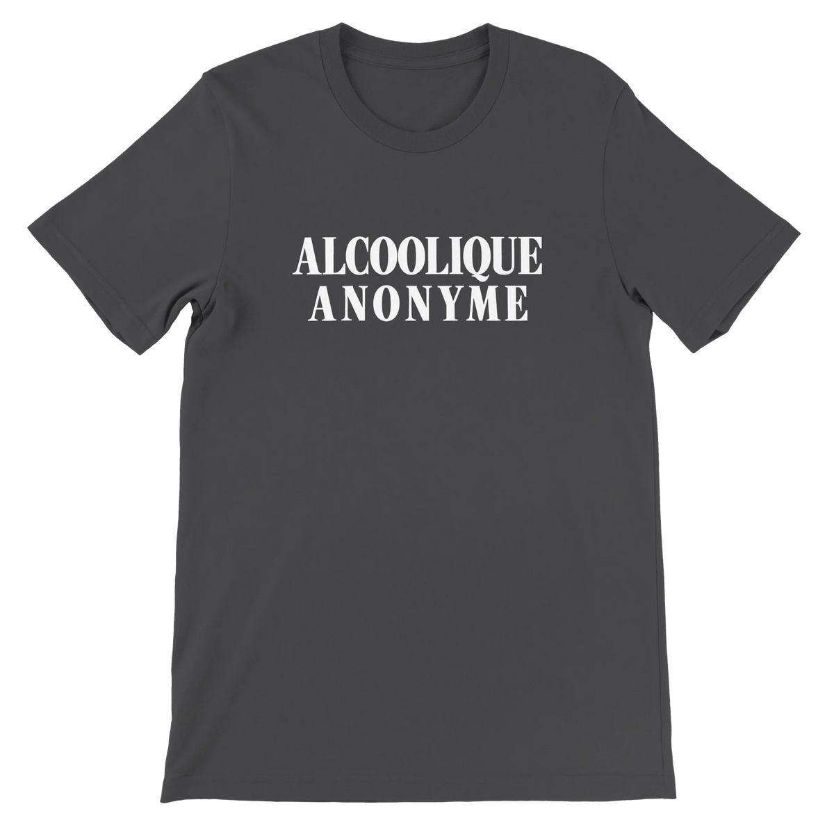 T-shirt « Alcoolique anonyme » gris foncé, devant