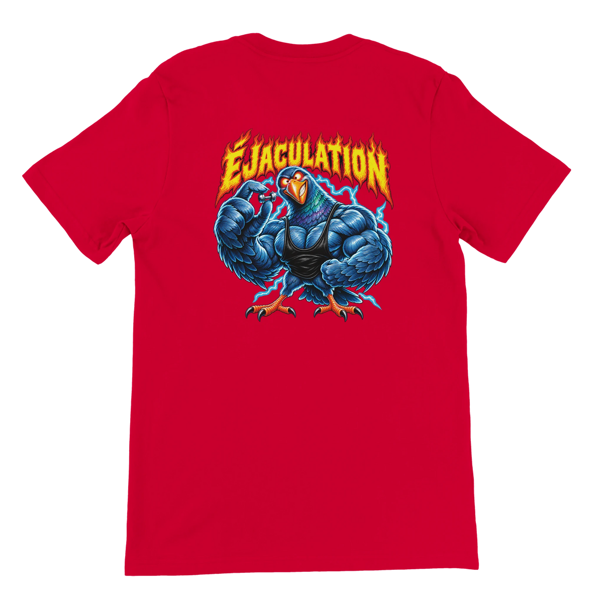 T-shirt « Éjaculation » rouge, dos