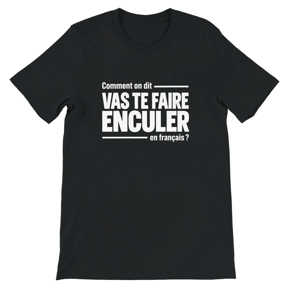 T-shirt « Comment on dit en français ? » noir, devant