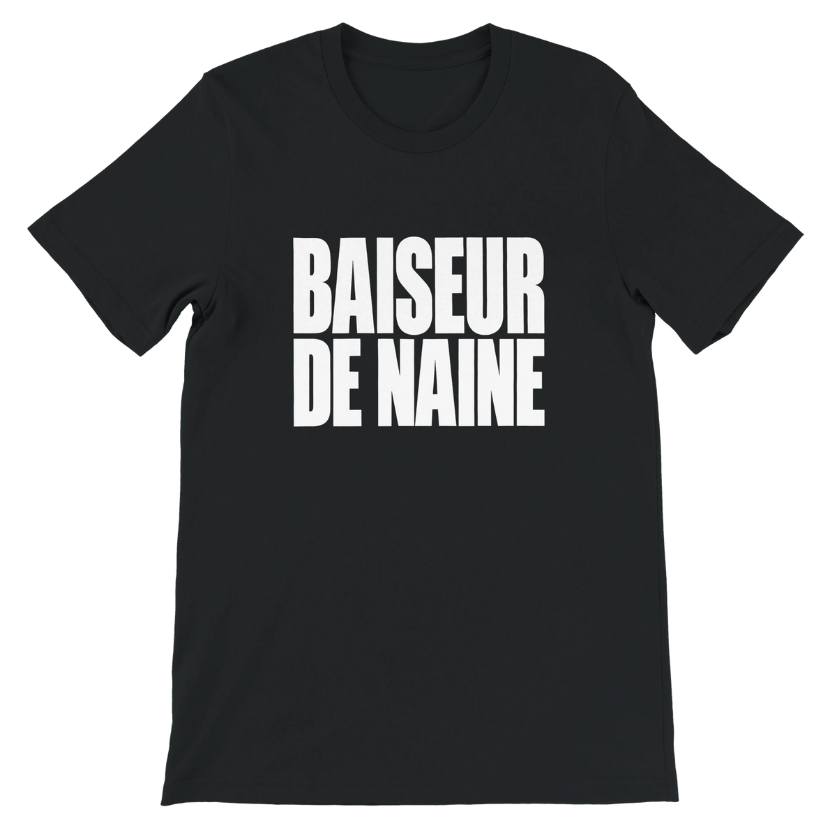 T-shirt « Baiseur de naine » noir, devant