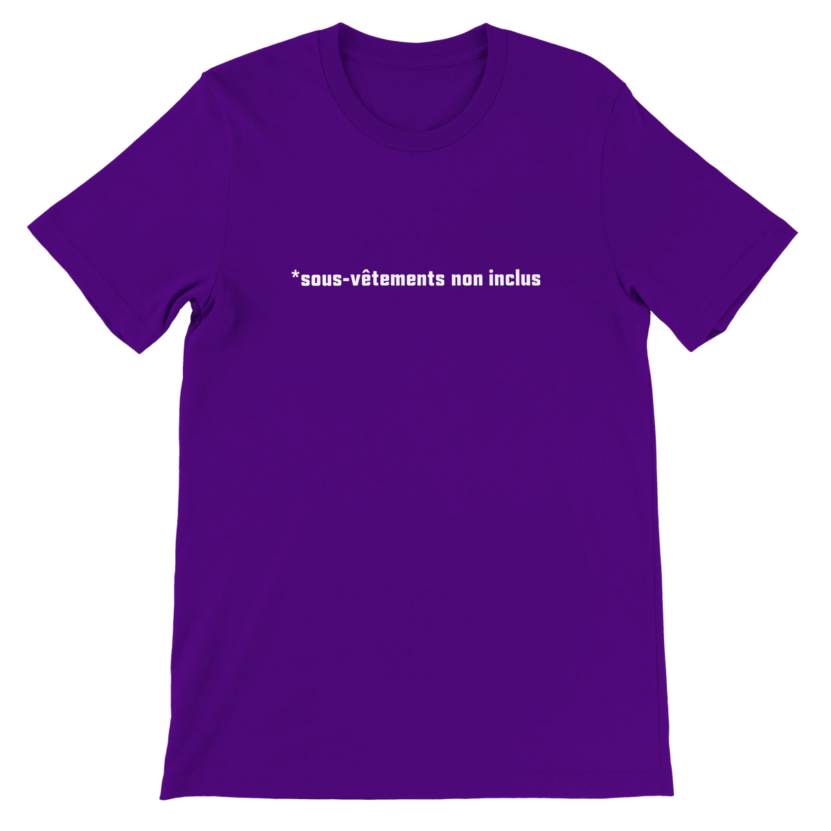 T-shirt « Sous-vêtements non inclus » violet, devant
