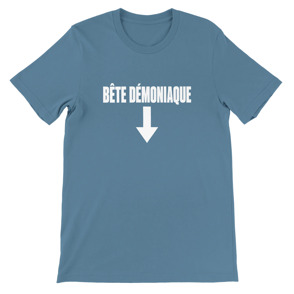 T-shirt « Bête démoniaque » bleu acier, devant