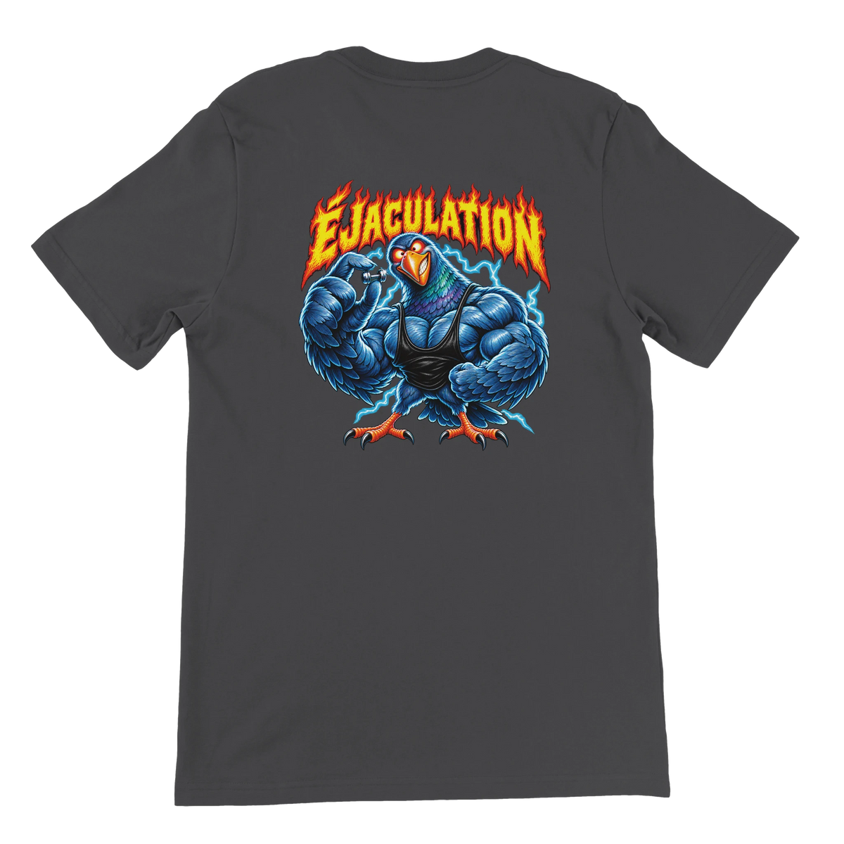 T-shirt « Éjaculation » gris foncé, dos