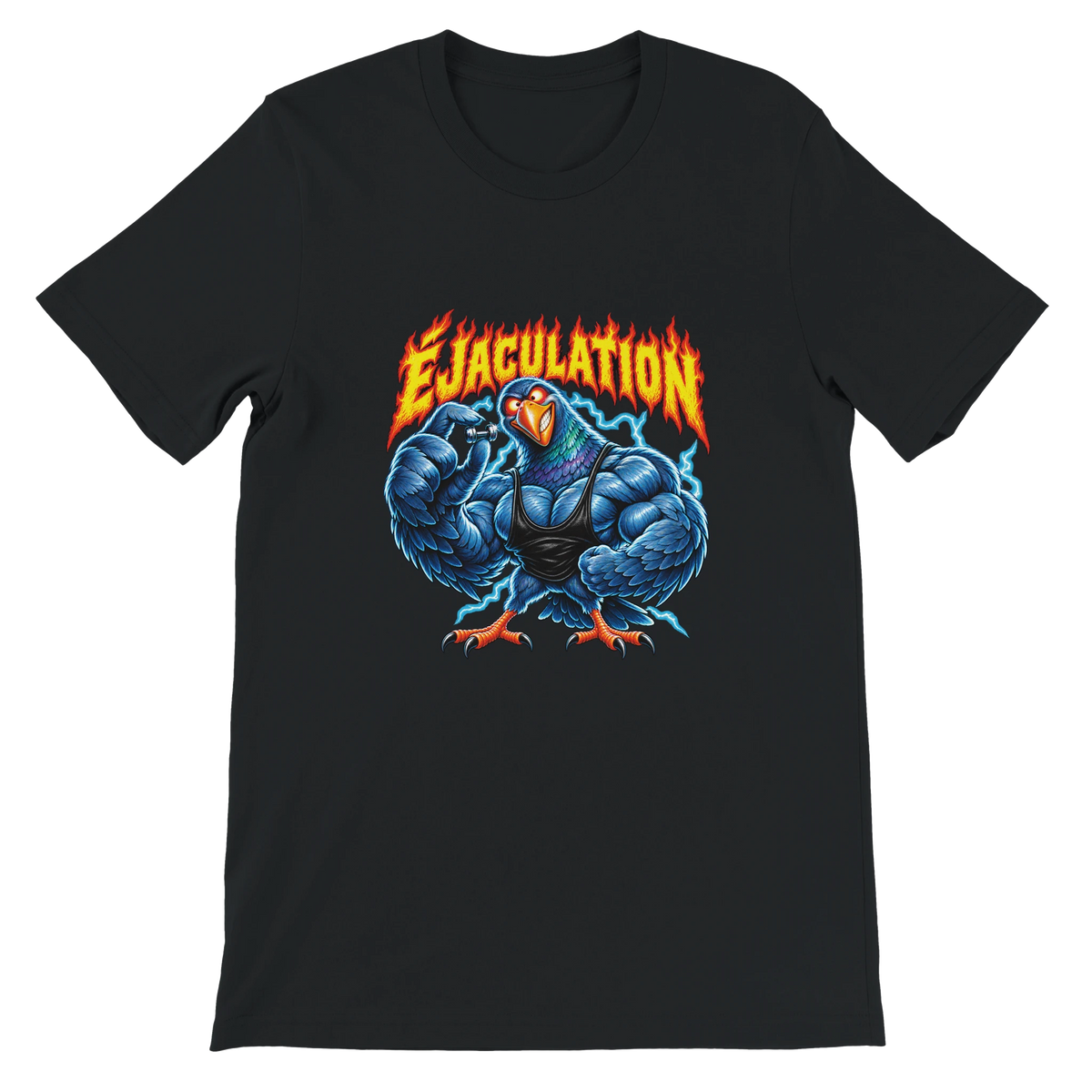 T-shirt « Éjaculation » noir, devant
