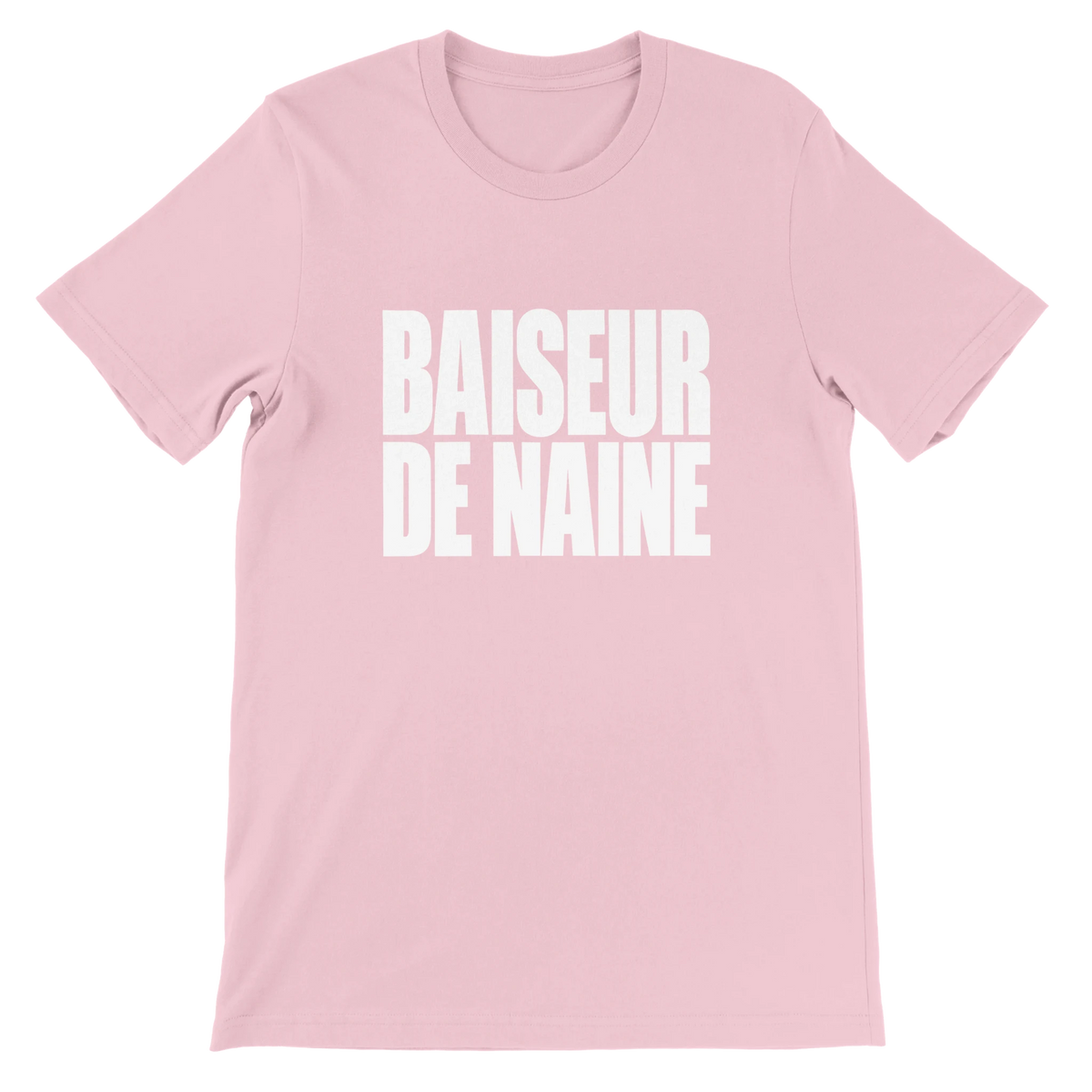T-shirt « Baiseur de naine » rose, devant