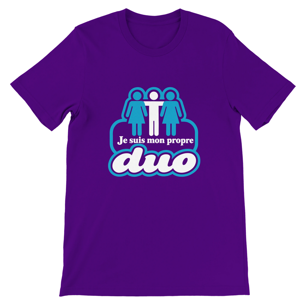 T-shirt « Je suis mon propre duo » violet, devant