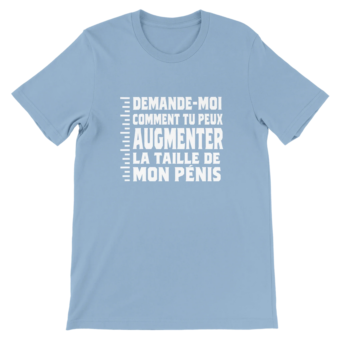 T-shirt « Demande-moi comment » bleu ciel, devant