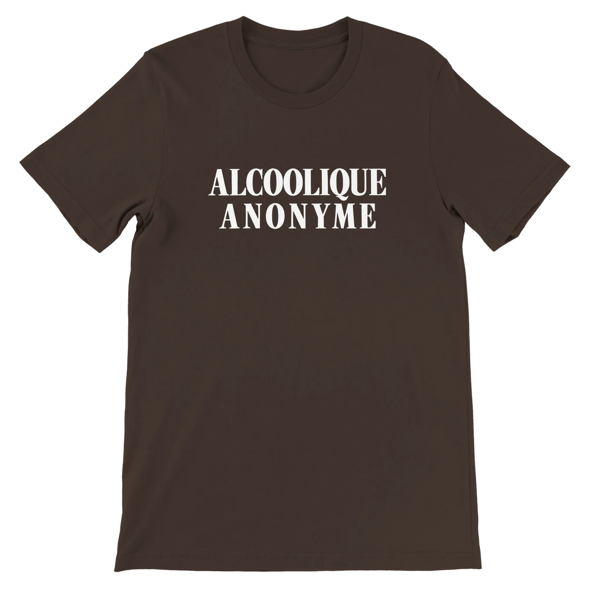 T-shirt « Alcoolique anonyme » marron, devant