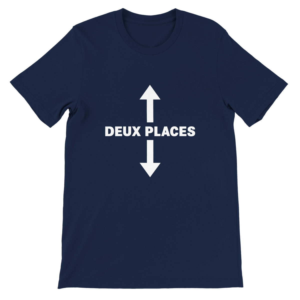 T-shirt « Deux places » bleu marine, devant