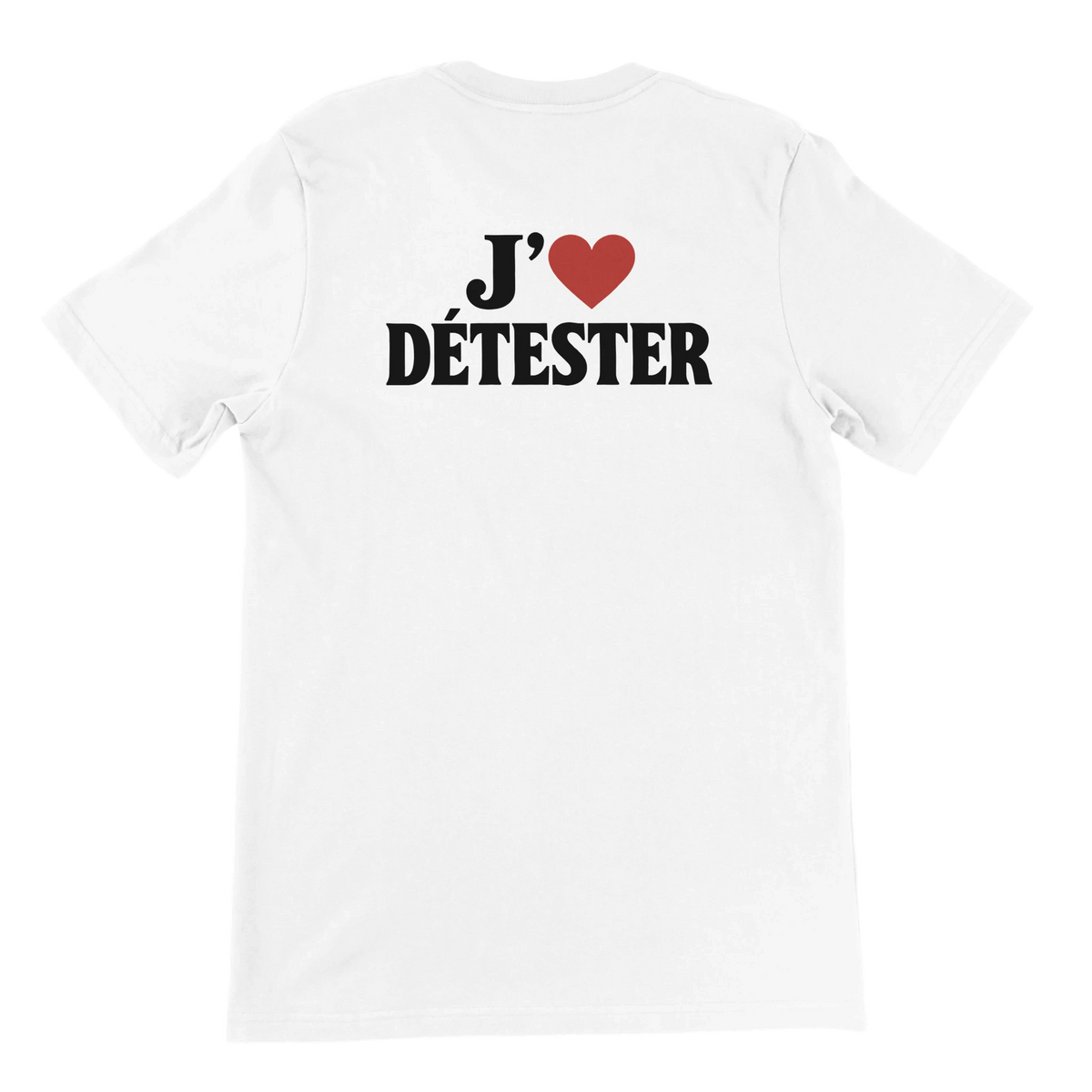 T-shirt « J’aime détester » blanc, dos