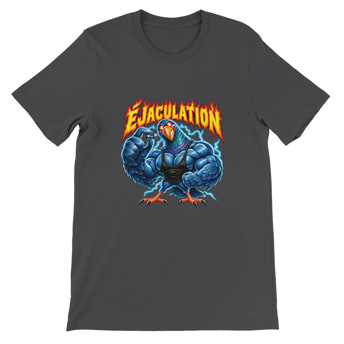 T-shirt « Éjaculation » gris foncé, devant
