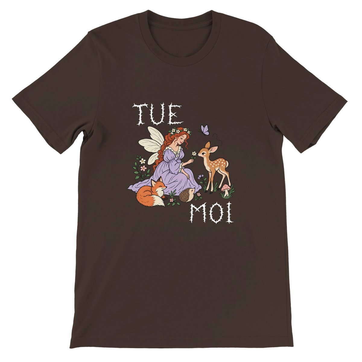 T-shirt « Tue-moi » marron, devant