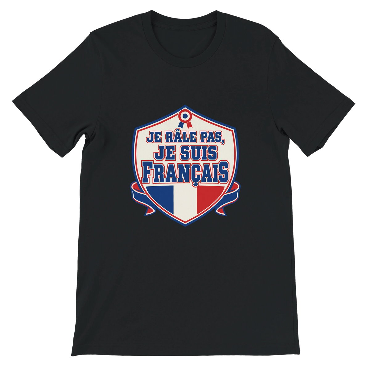 T-shirt « Je râle pas, je suis français » noir, devant