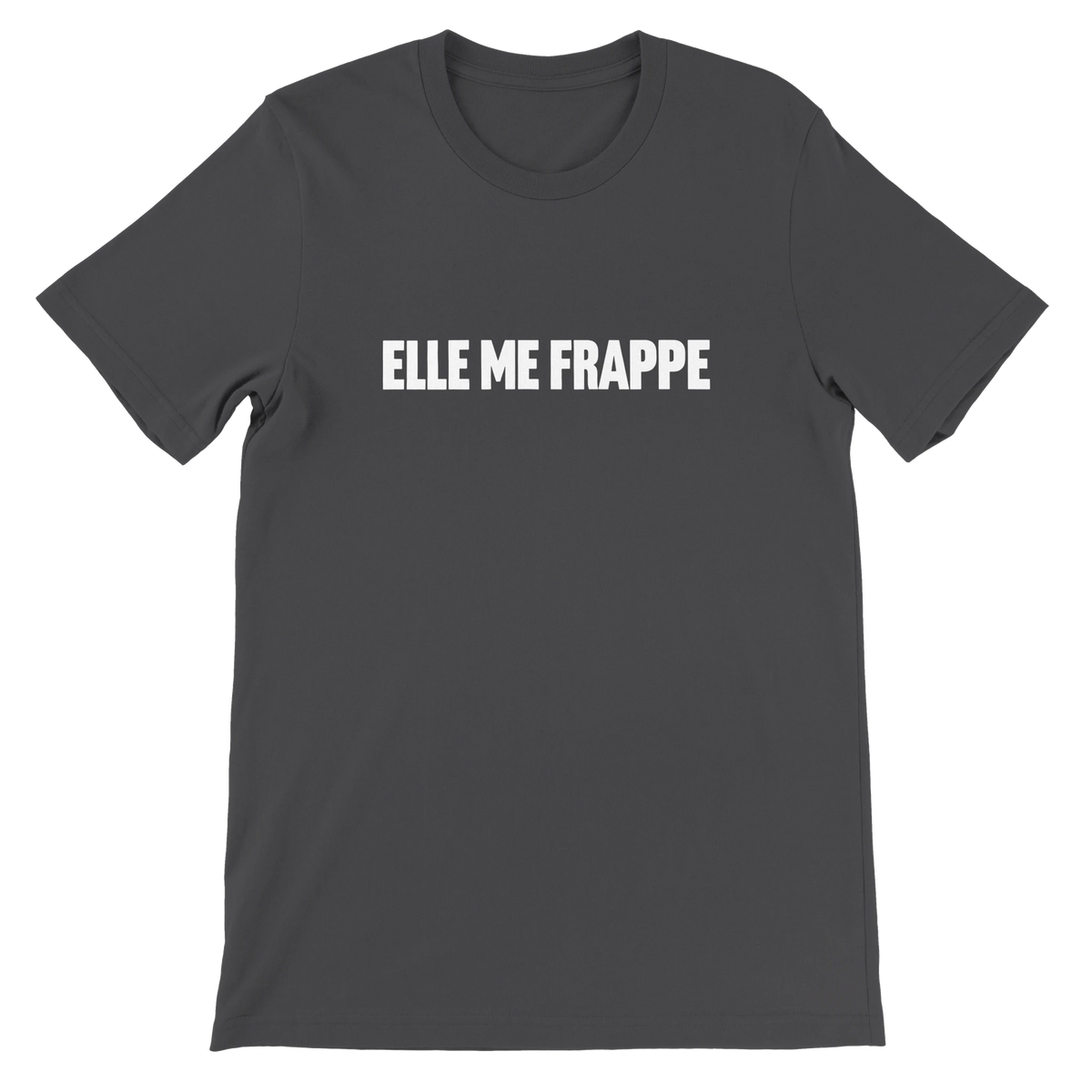 T-shirt « Elle me frappe » gris foncé, devant