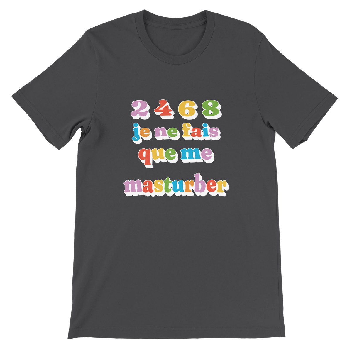 T-shirt « Je ne fais que me masturber » gris foncé, devant