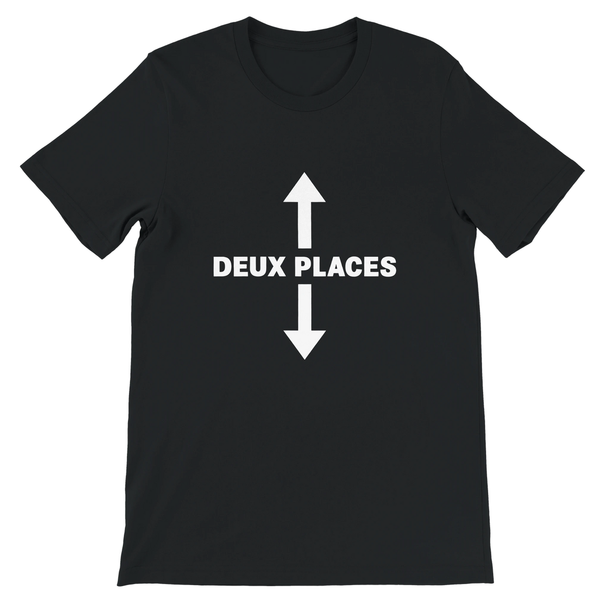 T-shirt « Deux places » noir, devant