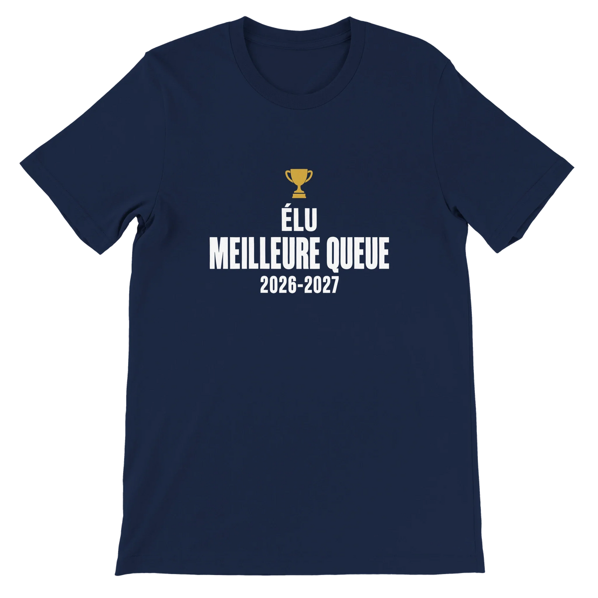 T-shirt « Élu meilleure queue » bleu marine, devant