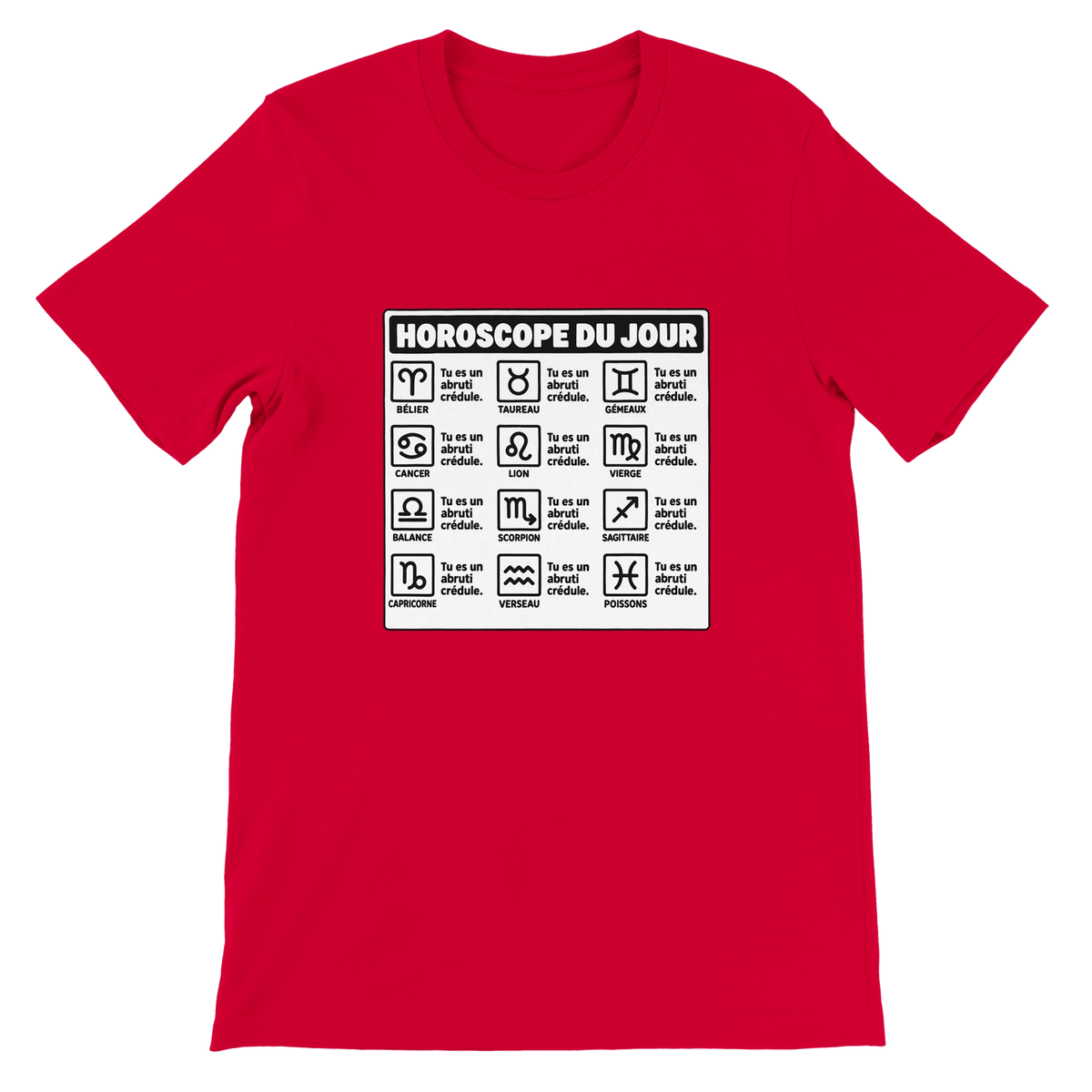 T-shirt « Horoscope du jour » rouge, devant