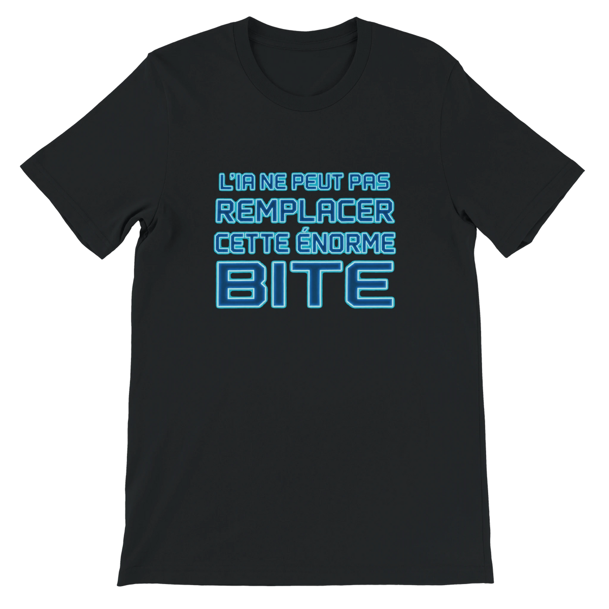 T-shirt « L’IA ne peut pas remplacer cette énorme bite » noir, devant