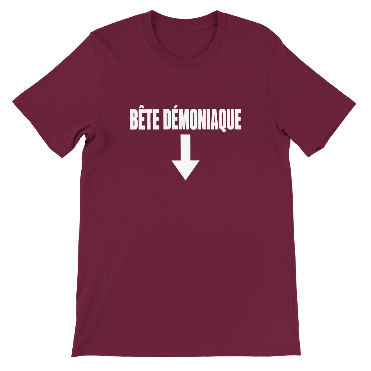 T-shirt « Bête démoniaque » bordeaux, devant
