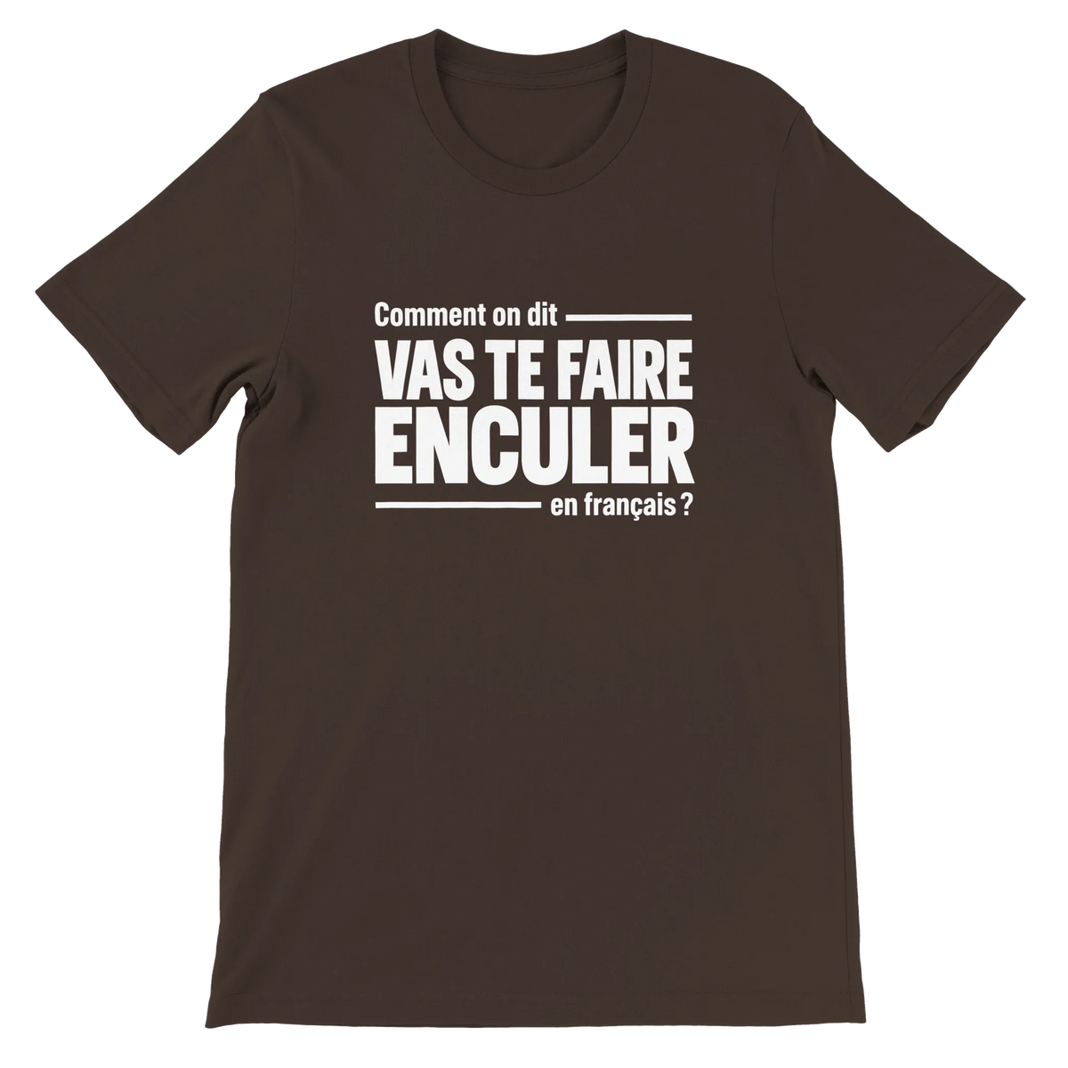 T-shirt « Comment on dit en français ? » marron, devant