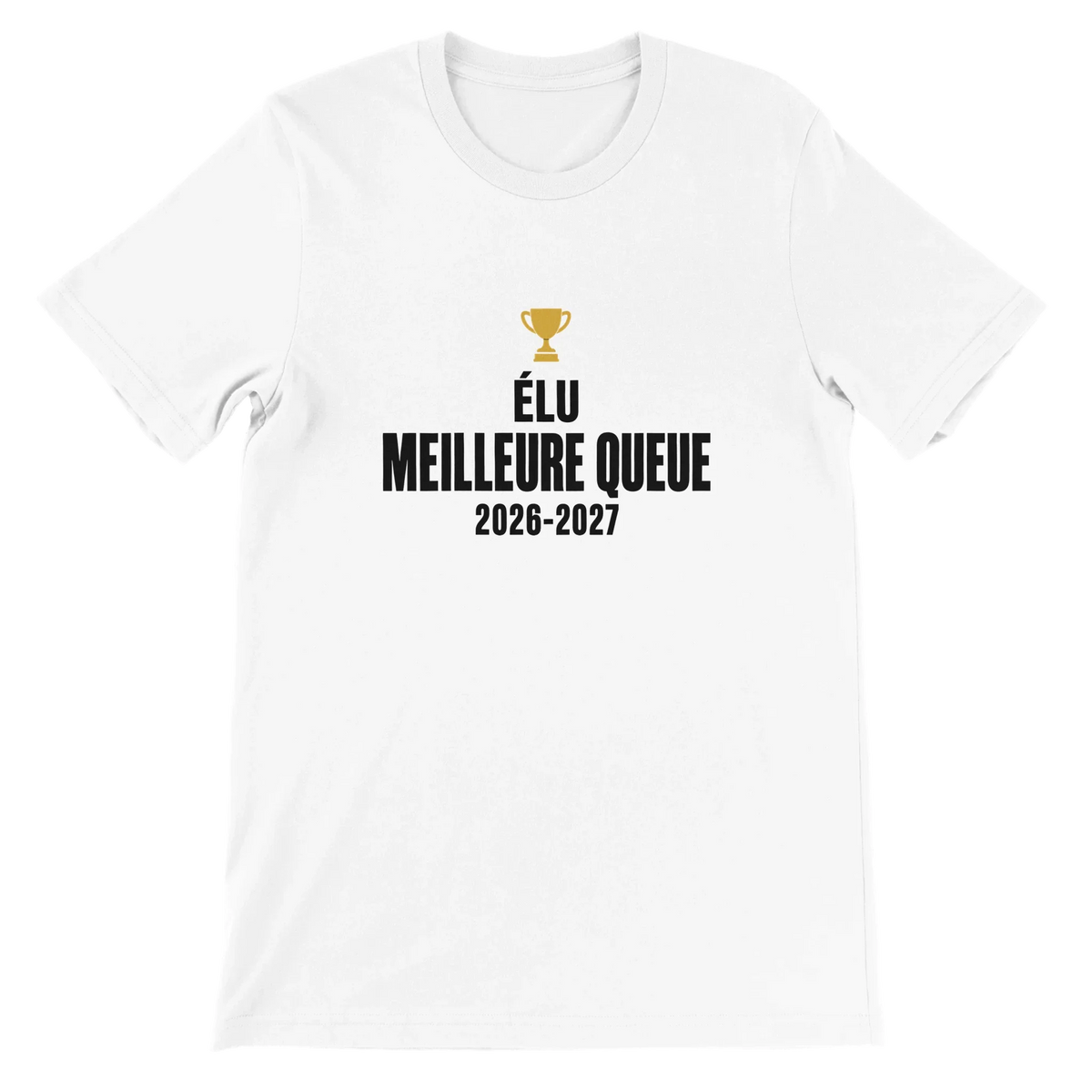 T-shirt « Élu meilleure queue » blanc, devant