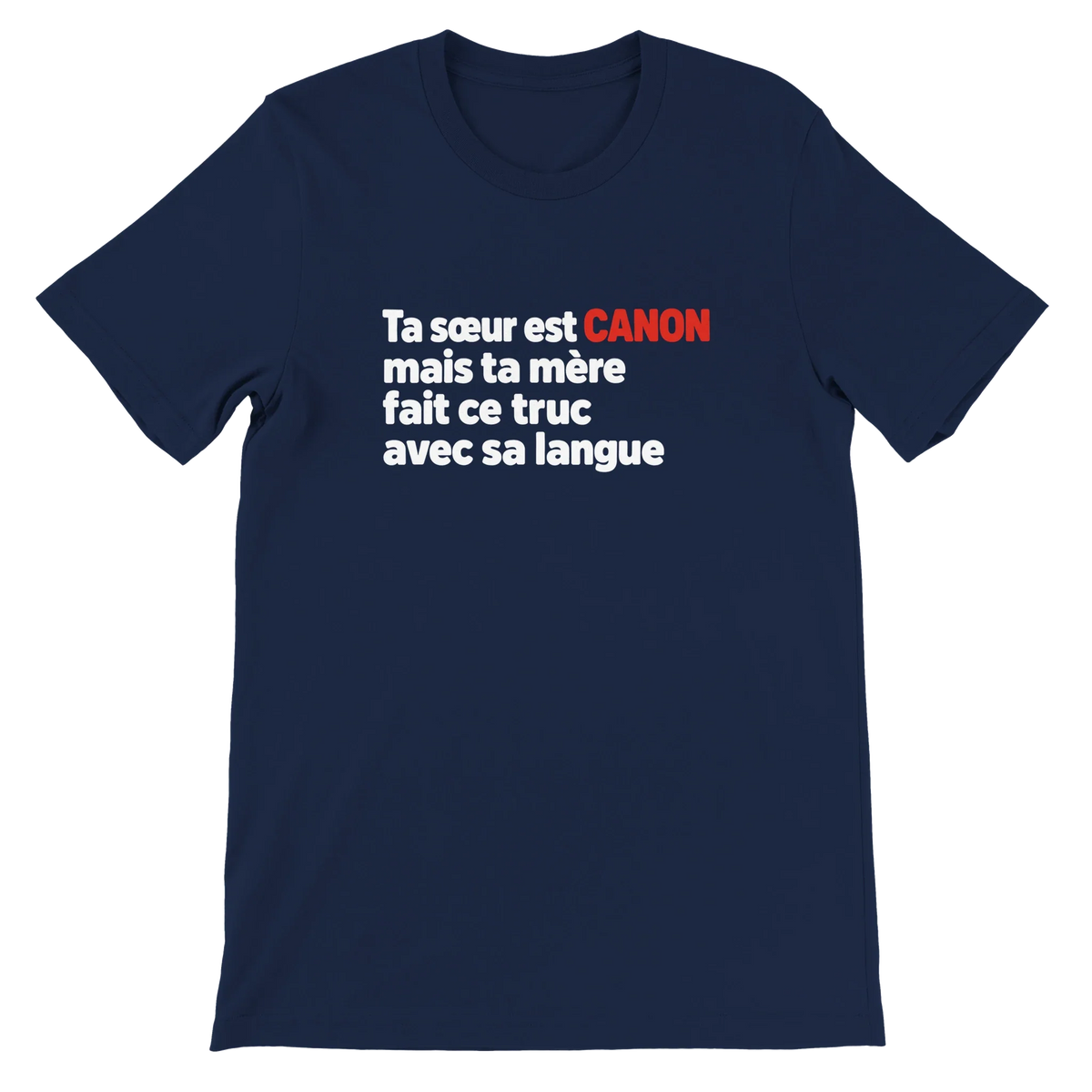 T-shirt « Ta sœur est canon » bleu marine, devant