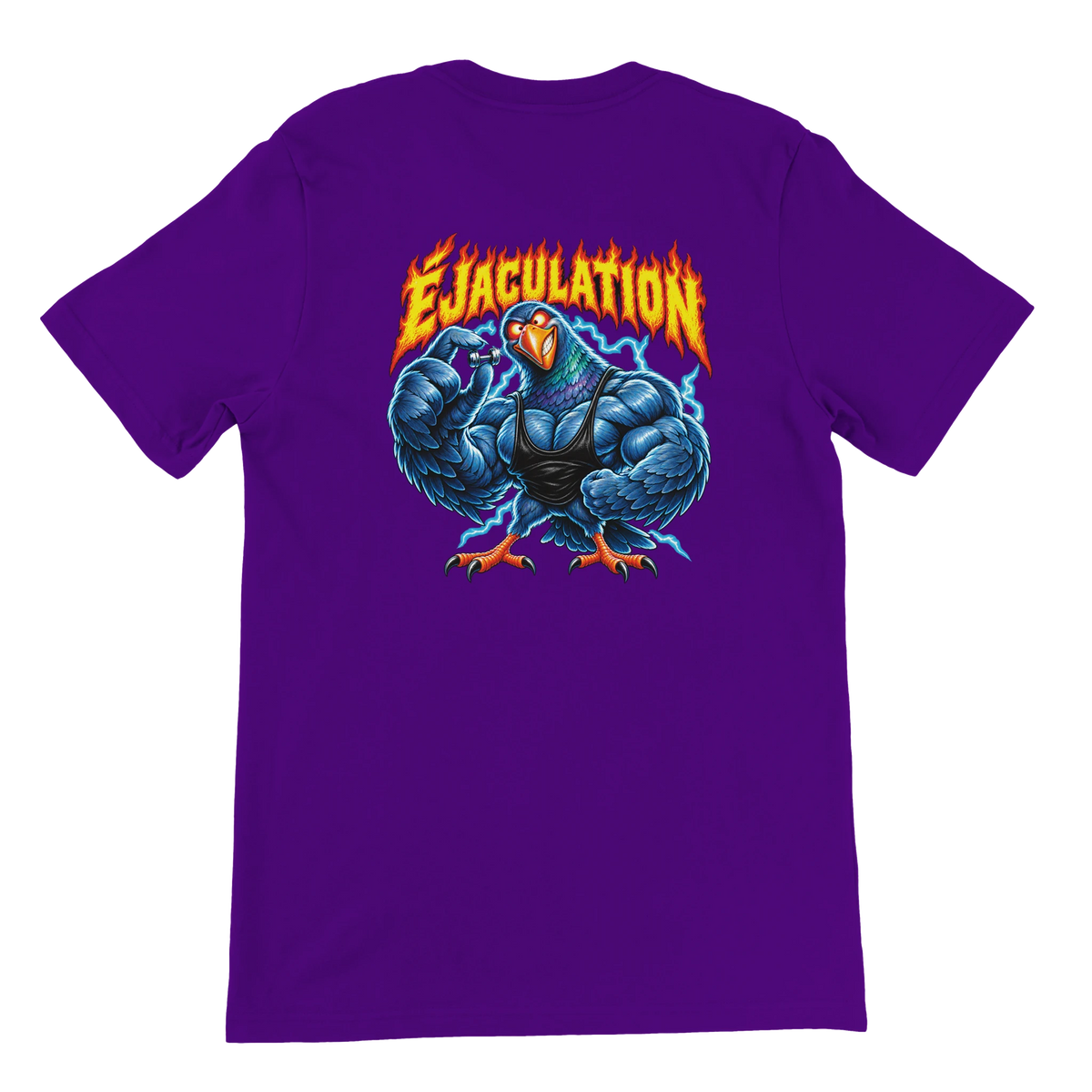 T-shirt « Éjaculation » violet, dos