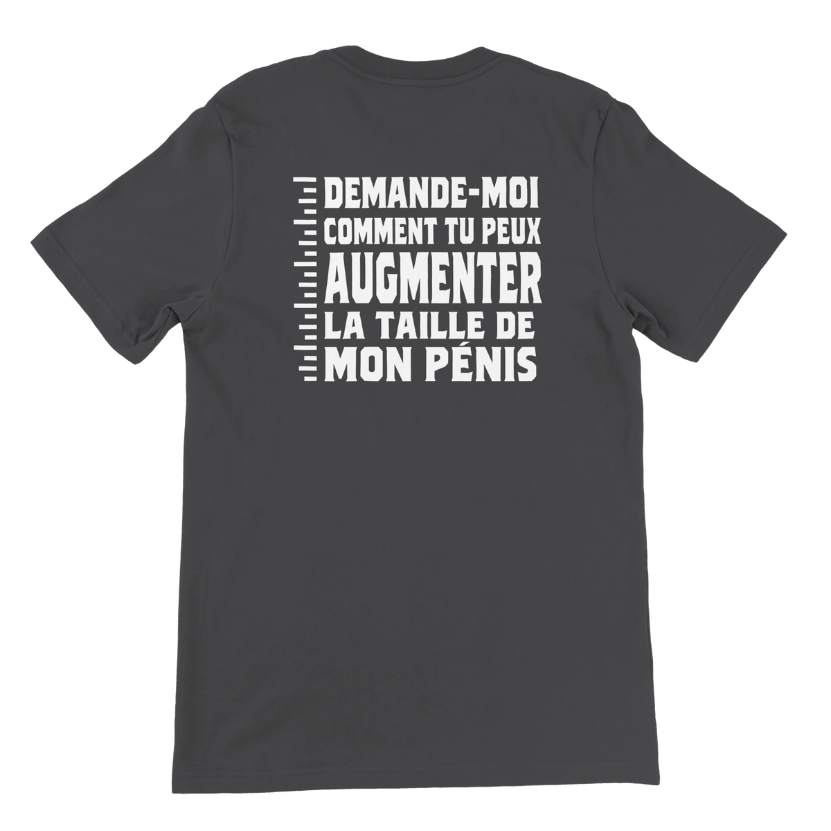 T-shirt « Demande-moi comment » gris foncé, dos