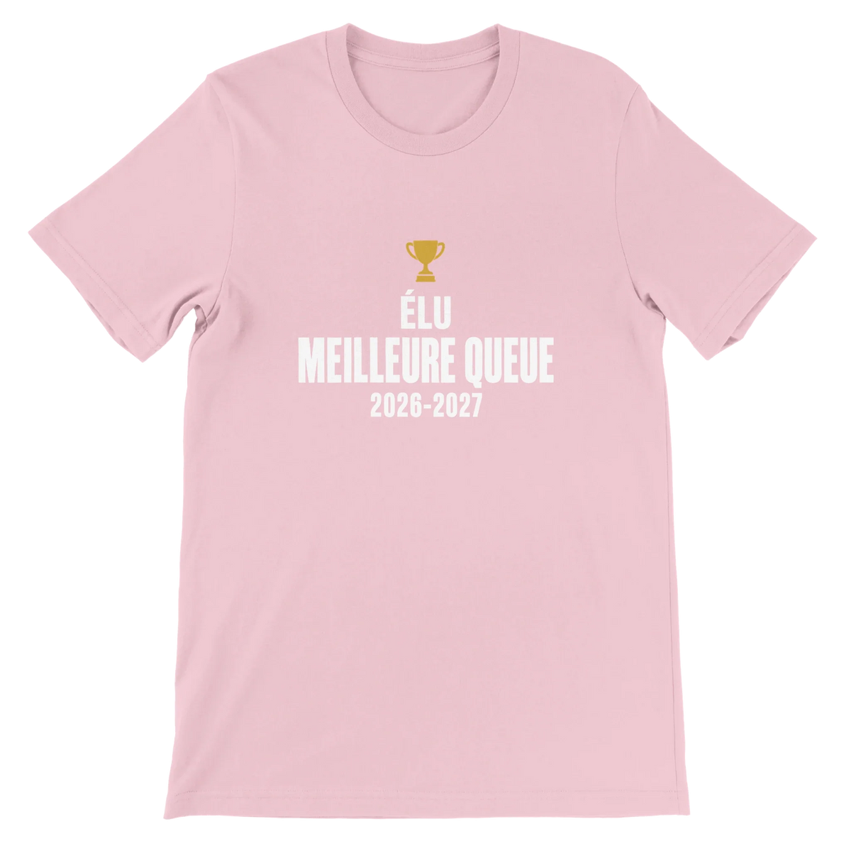 T-shirt « Élu meilleure queue » rose, devant