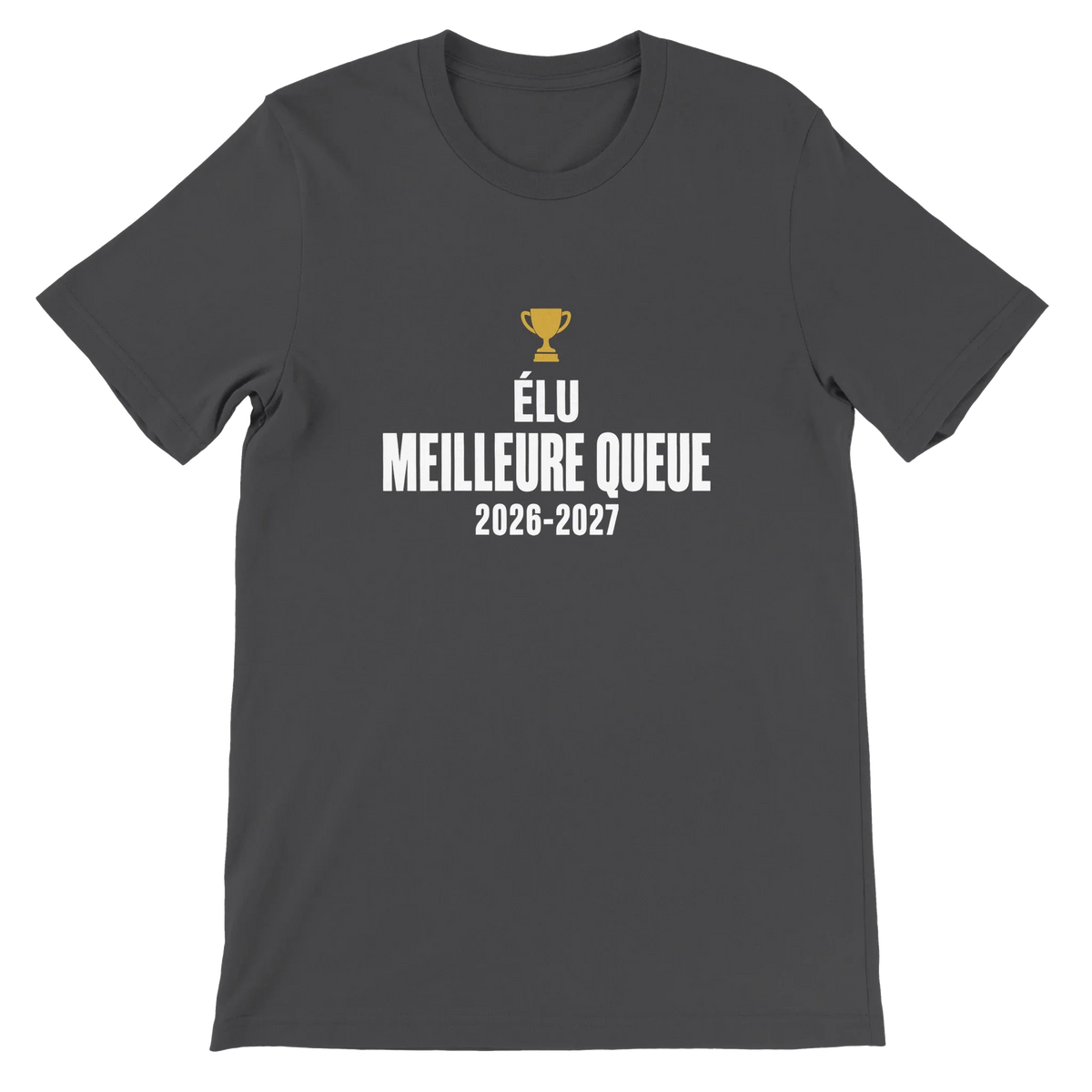 T-shirt « Élu meilleure queue » gris foncé, devant