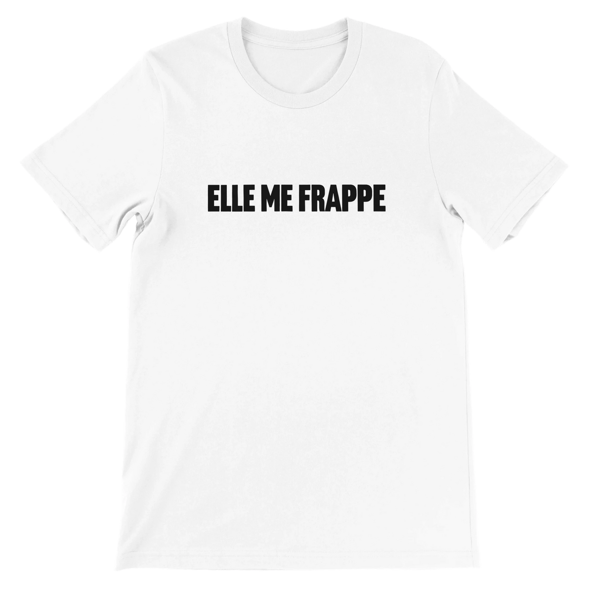 T-shirt « Elle me frappe » blanc, devant