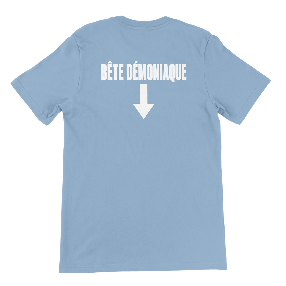 T-shirt « Bête démoniaque » bleu ciel, dos