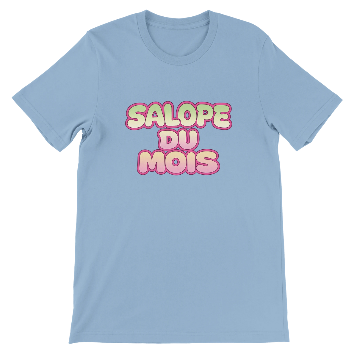 T-shirt « Salope du mois » bleu ciel, devant
