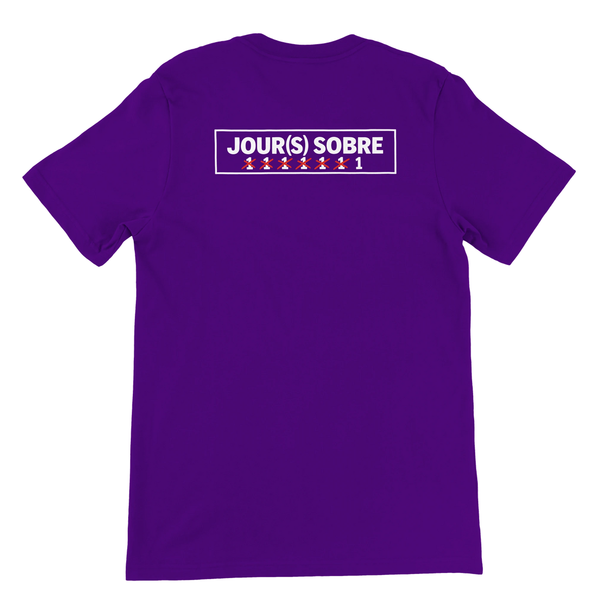T-shirt « Jour(s) sobre » violet, dos