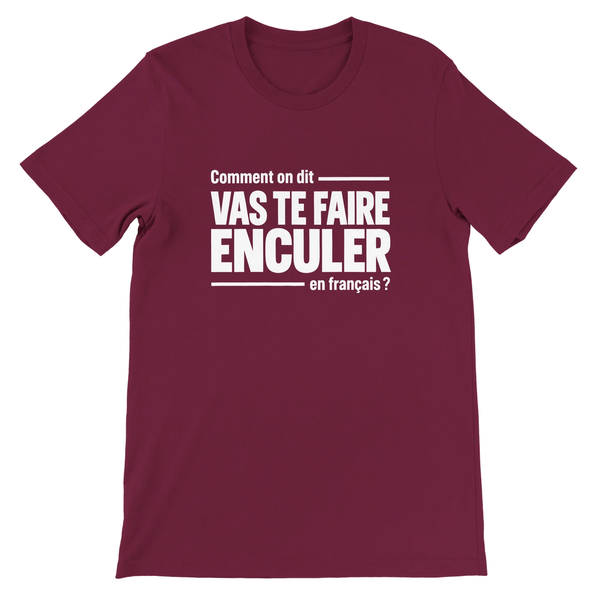 T-shirt « Comment on dit en français ? » bordeaux, devant