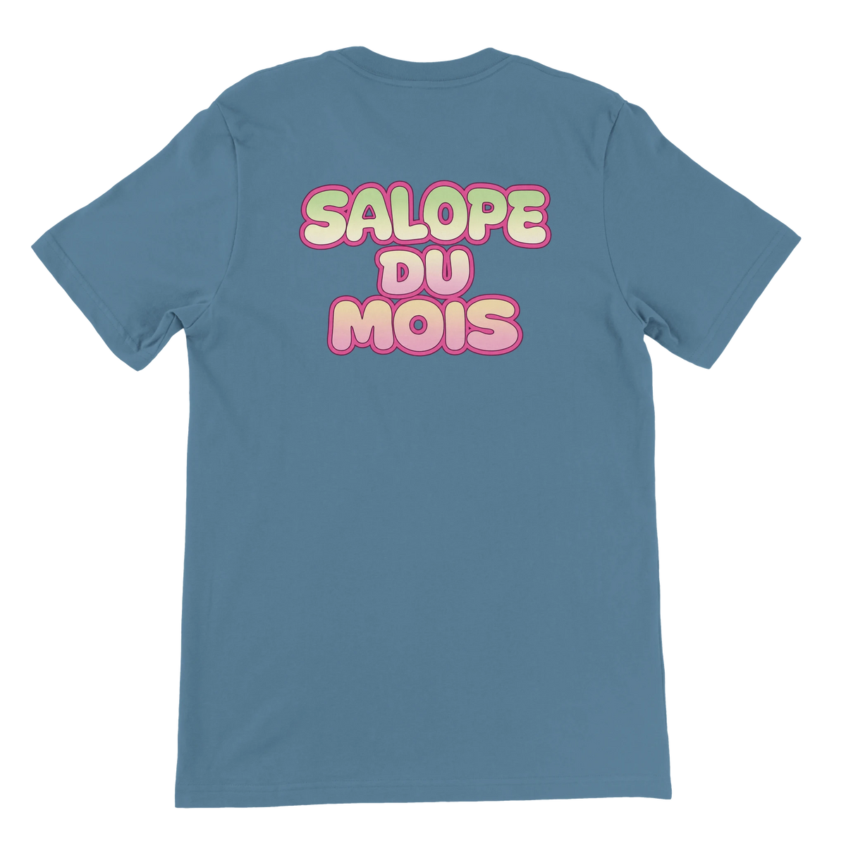 T-shirt « Salope du mois » bleu acier, dos