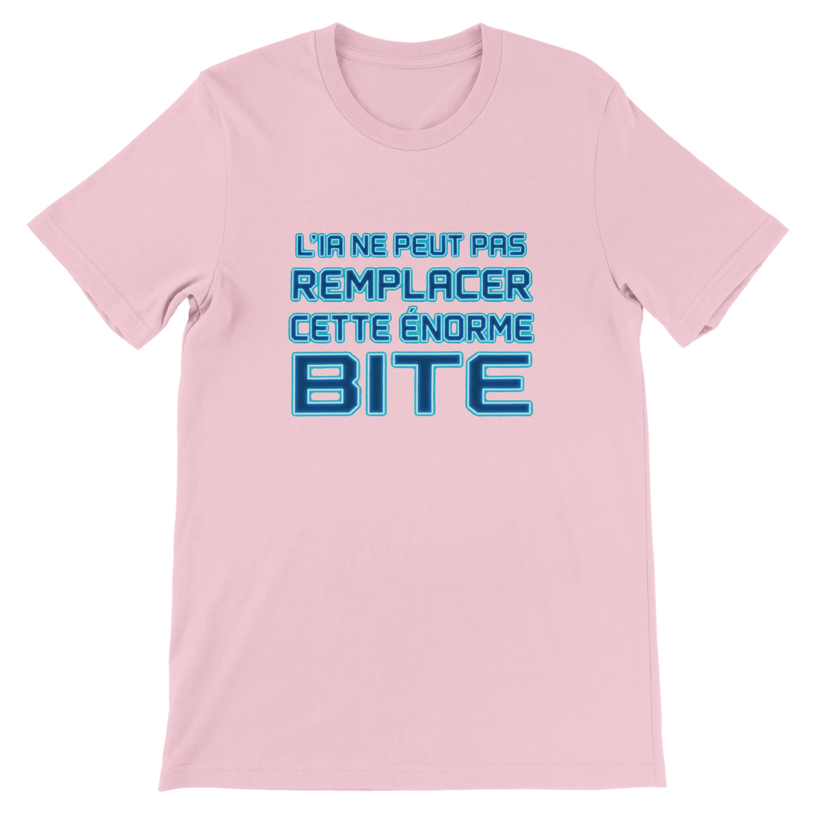 T-shirt « L’IA ne peut pas remplacer cette énorme bite » rose, devant