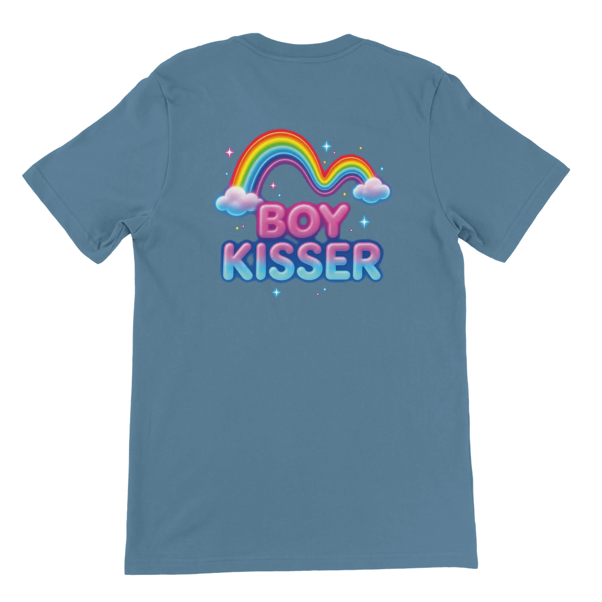 T-shirt « Boy kisser » bleu acier, dos