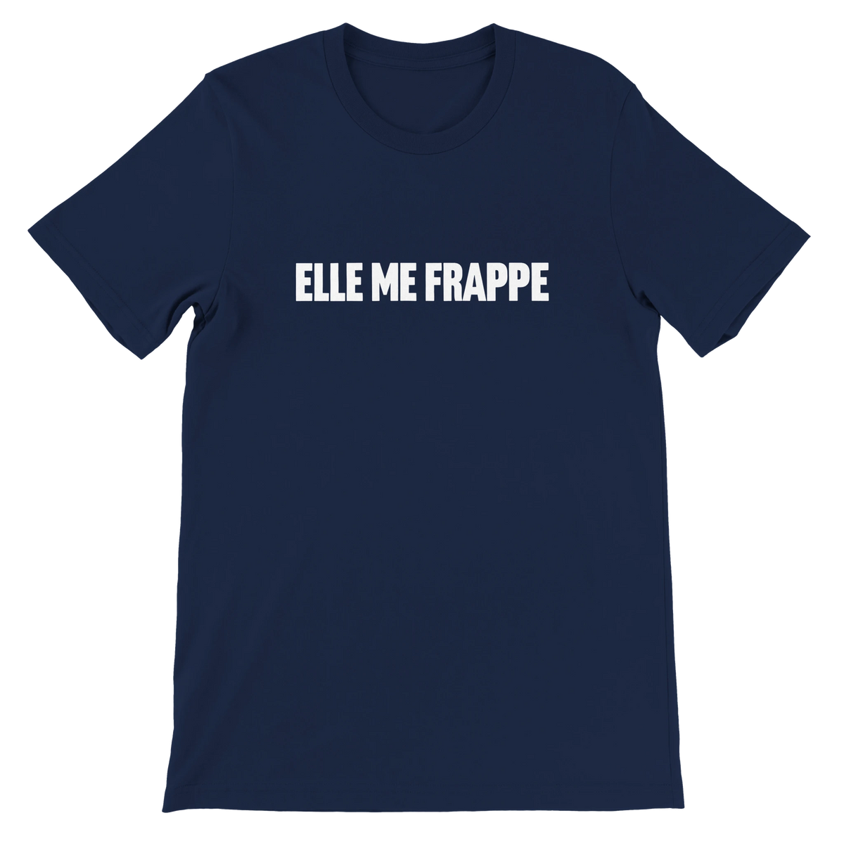 T-shirt « Elle me frappe » bleu marine, devant