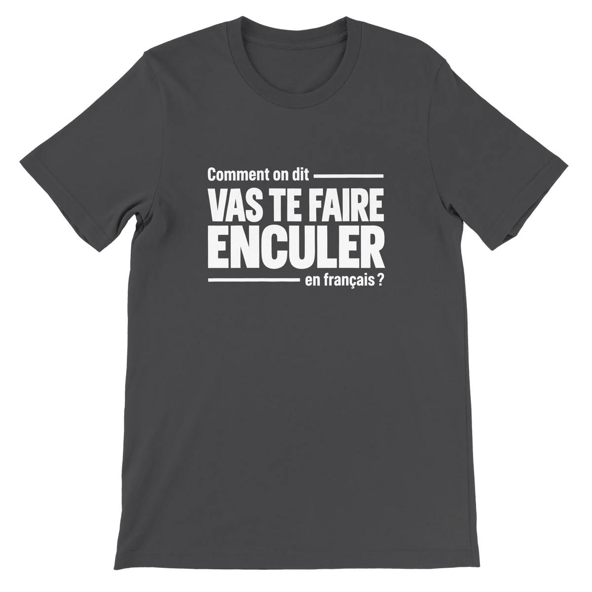 T-shirt « Comment on dit en français ? » gris foncé, devant