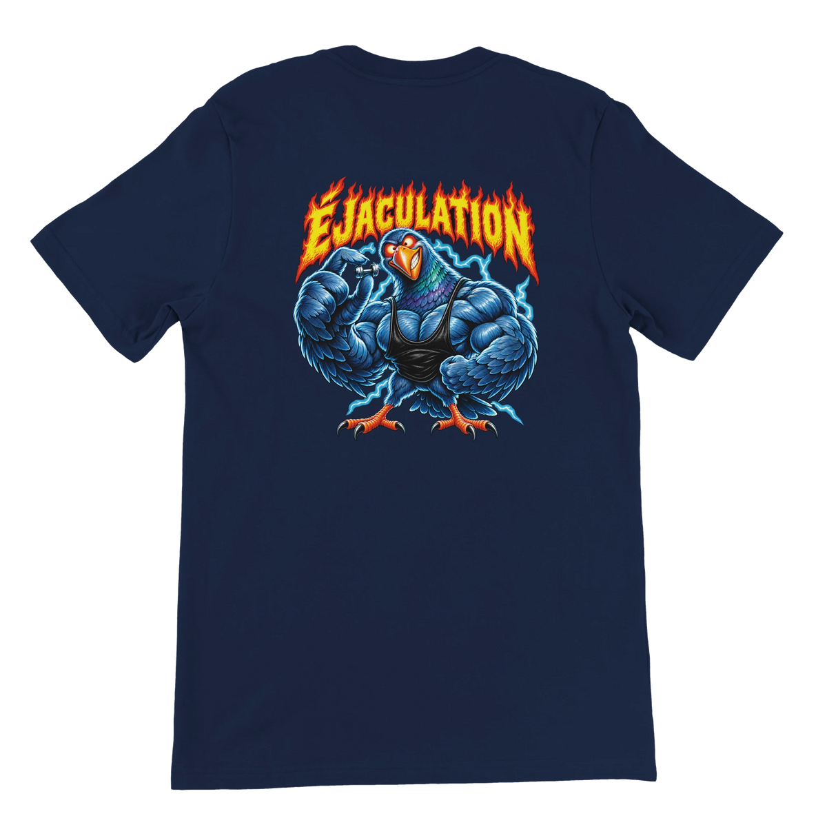 T-shirt « Éjaculation » bleu marine, dos