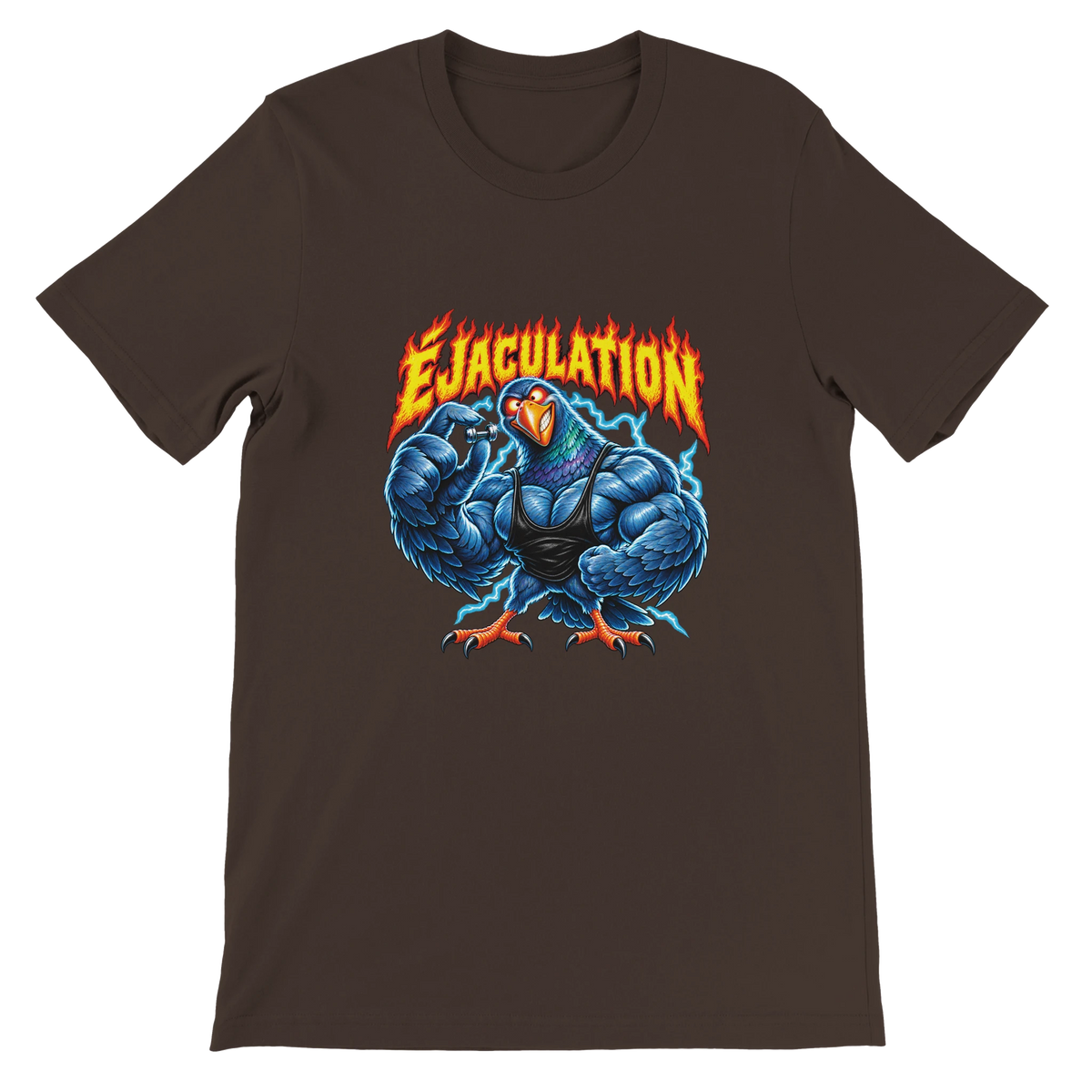 T-shirt « Éjaculation » marron, devant