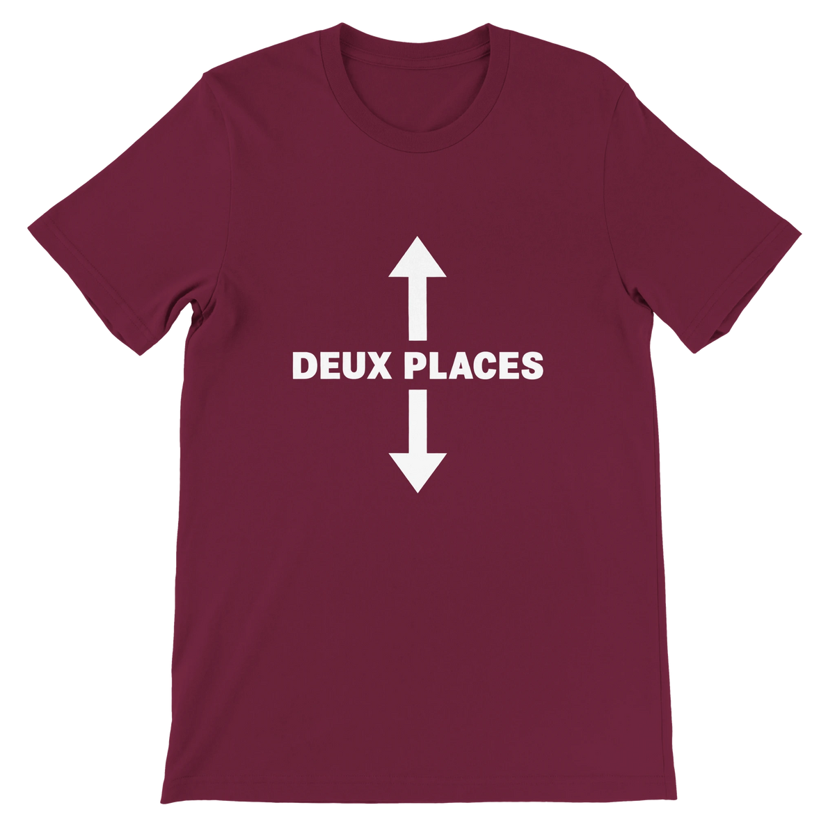 T-shirt « Deux places » bordeaux, devant