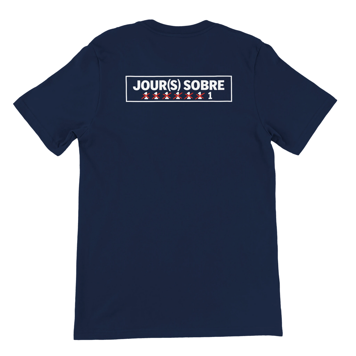 T-shirt « Jour(s) sobre » bleu marine, dos