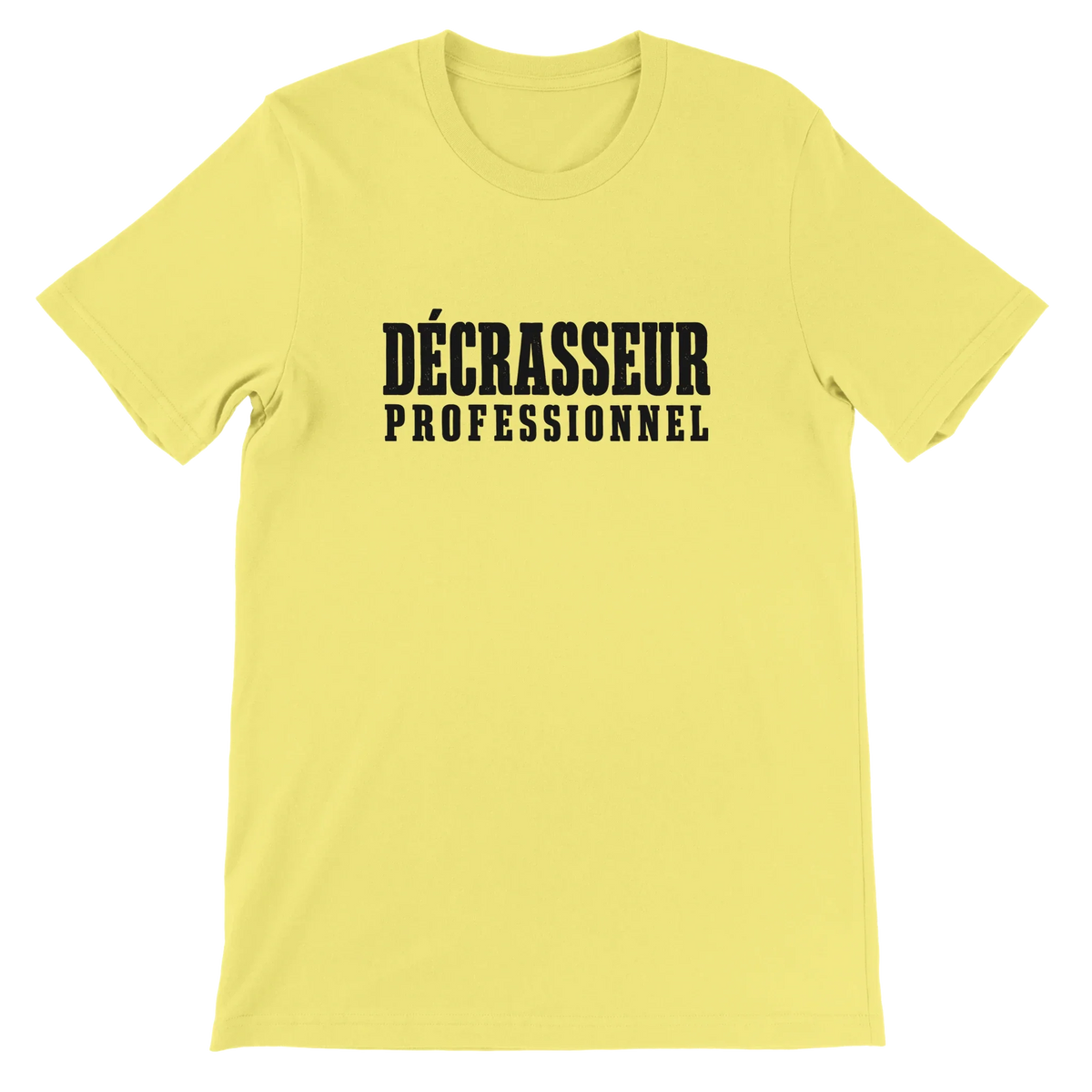 T-shirt « Décrasseur professionnel » jaune, devant
