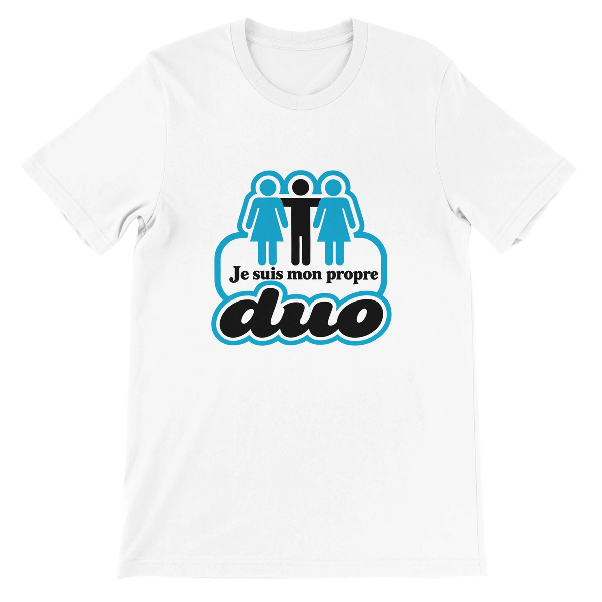 T-shirt « Je suis mon propre duo » blanc, devant