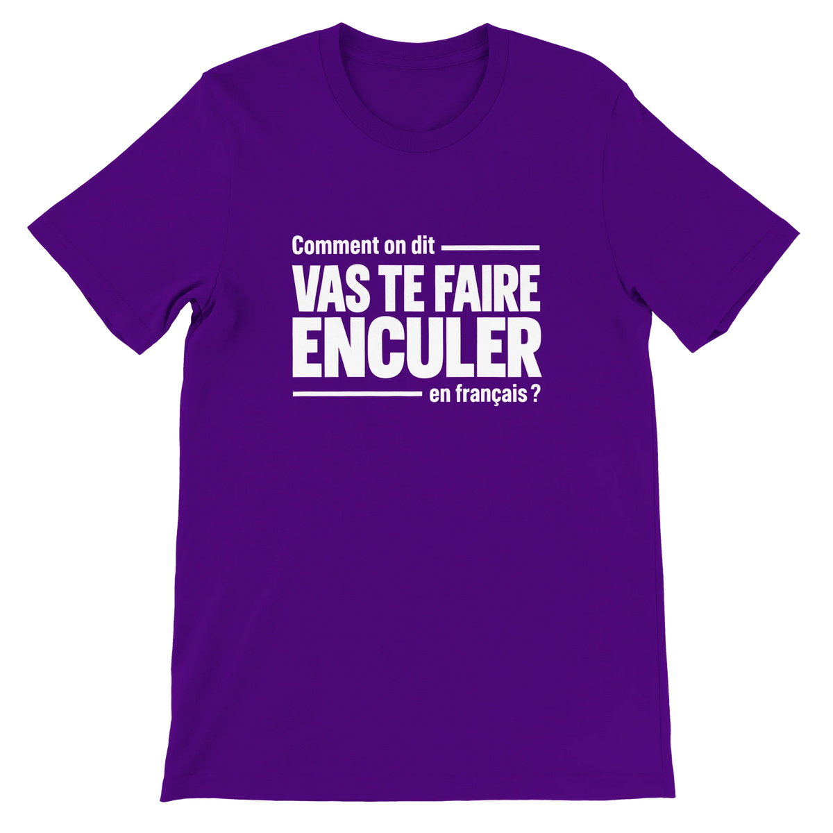 T-shirt « Comment on dit en français ? » violet, devant